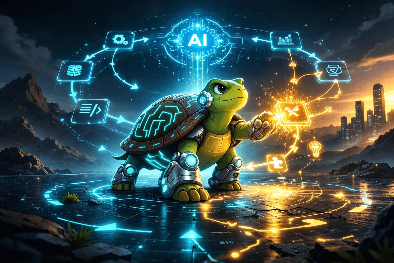 Cyber turtle overrides the AI system